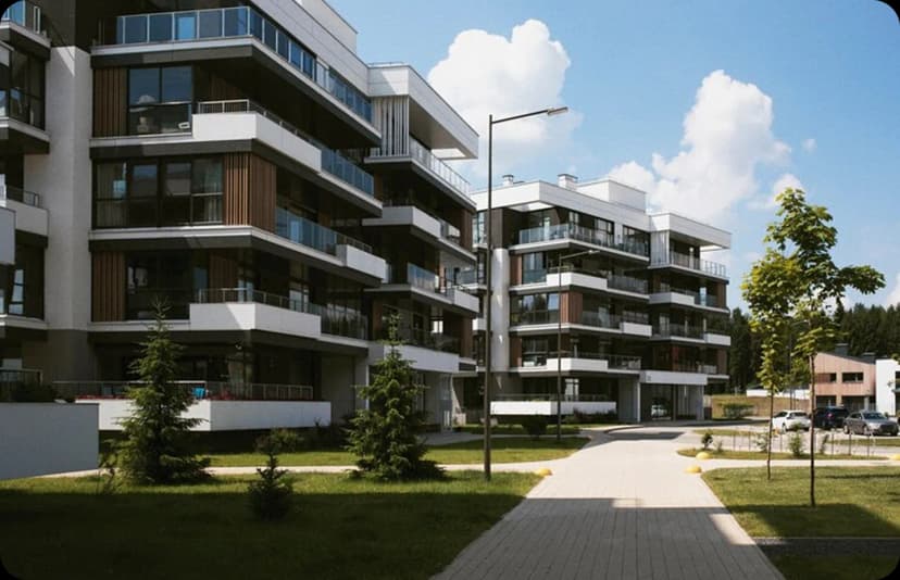 A modern multi-storey apartment building